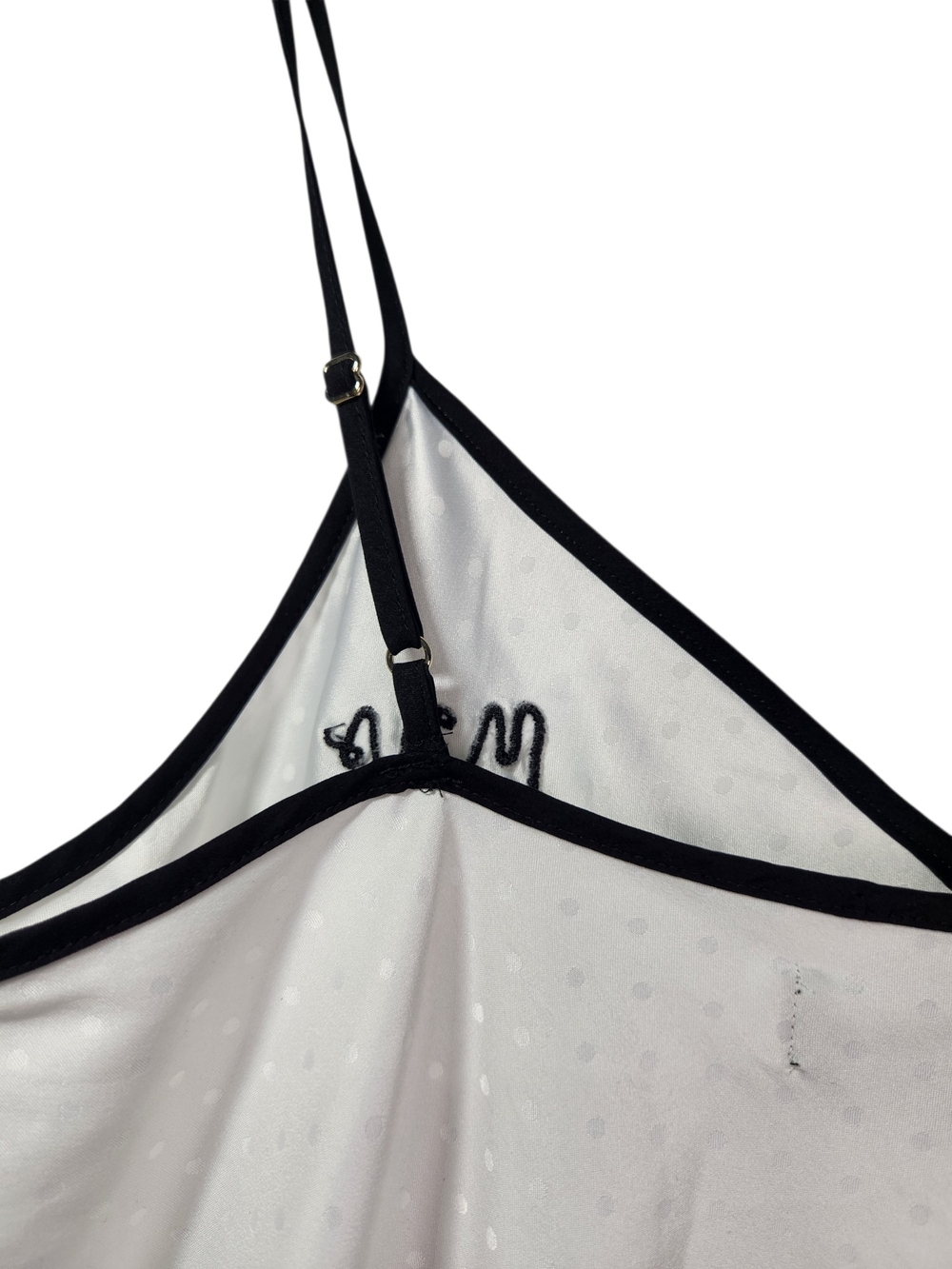 Kate Spade New York "Mrs" Satin PJ Cami Top Sm White Swiss Dot Bridal Sleepwear - Picture 7 of 14